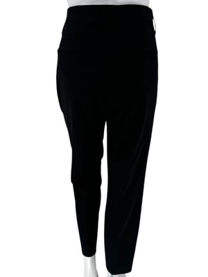 Brunello Cucinelli Black Tapered Wool Trousers with Monili Belt Loop - Size 10