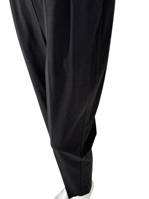 Brunello Cucinelli Charcoal Wool-Blend Elastic Waist Trousers – Size 8