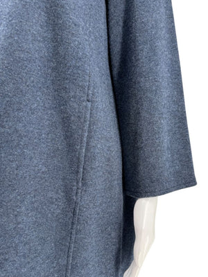 Loro Piana Blue Cashmere Funnel Neck Tunic with LP Zip – Size M