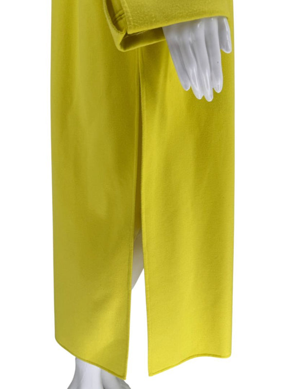 Agnona Yellow Side Slit coat with pockets cuffed - IT 38