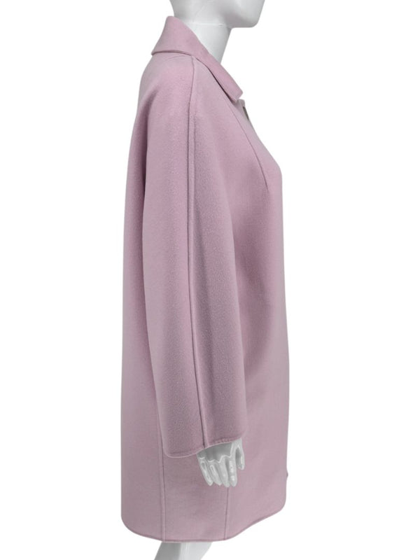 Jil Sander Pale Pink Virgin Wool Button-Front Coat – FR 38