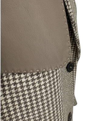 Agnona Houndstooth Belted Wool-Cashmere Trench Coat – Size IT 40
