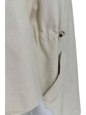 Brunello Cucinelli Cream Cotton-Blend Cocoon Coat – Size IT 44 (US 8)