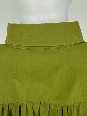 Max Mara Olive Green Cotton Poplin Tunic Shirt – Size IT 42 (US 6)