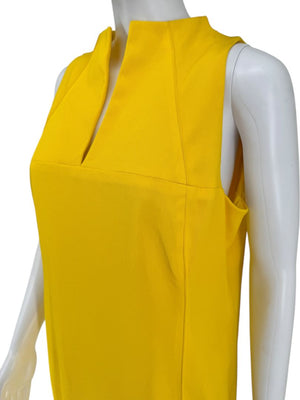Pamella Roland Sleeveless Citron Yellow Sheath Dress – Large