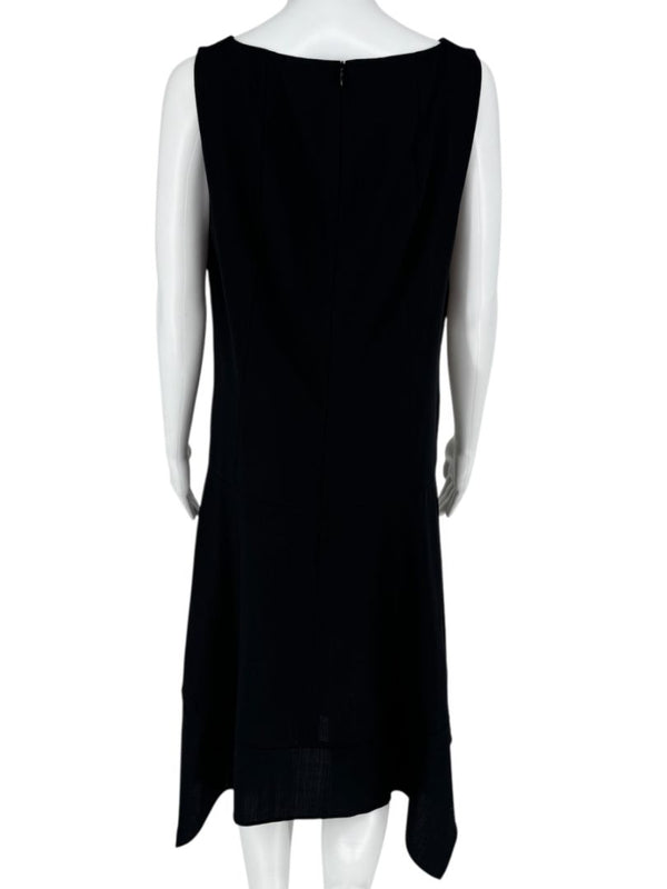 Akris Navy Sleeveless Handkerchief-Hem Midi Dress – US 12 / FR 44 / IT 48