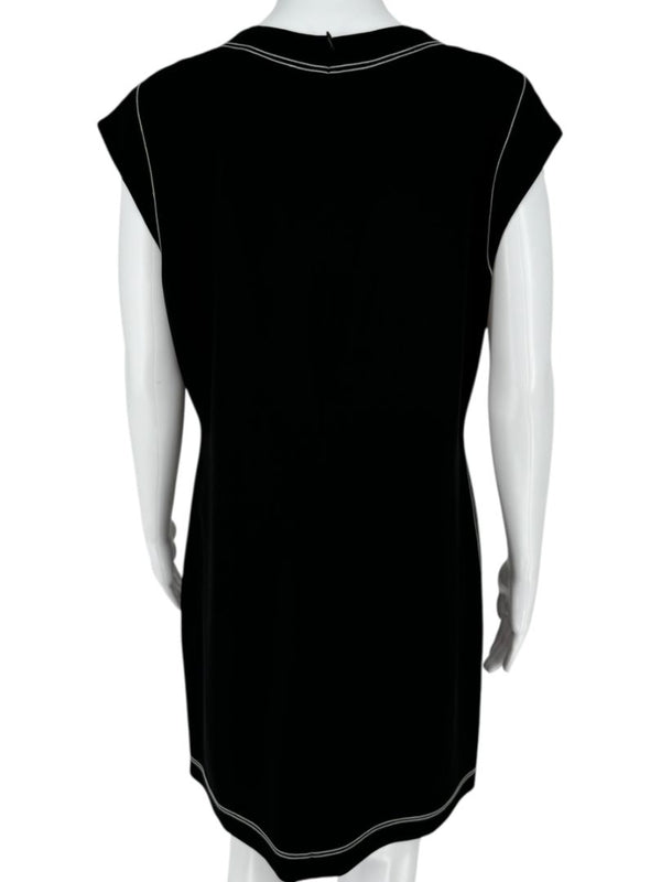 Theory Black Embroidered Cap Sleeve Shift Dress – Size 14