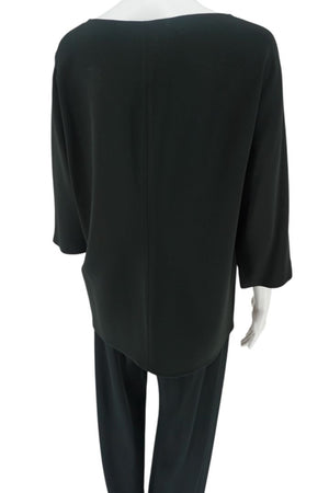 The Row Black Relaxed Top & Elastic Waist Pant Set – Size S (Top) & M (Pant)