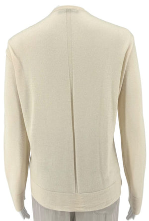 The Row Ivory Cashmere-Silk Crewneck Sweater – Size L
