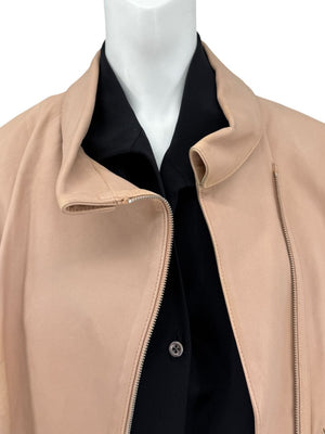 Piazza Sempione Blush Lamb Leather Moto Jacket – Size IT 46
