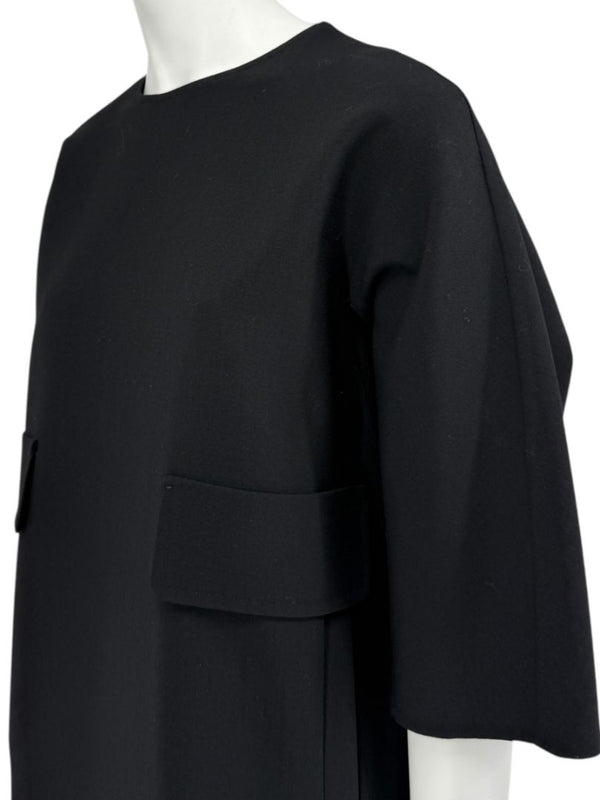 Max Mara 'Cucito a Mano' Black Wool Cocoon Dress – Size IT 40 (US 4/6)