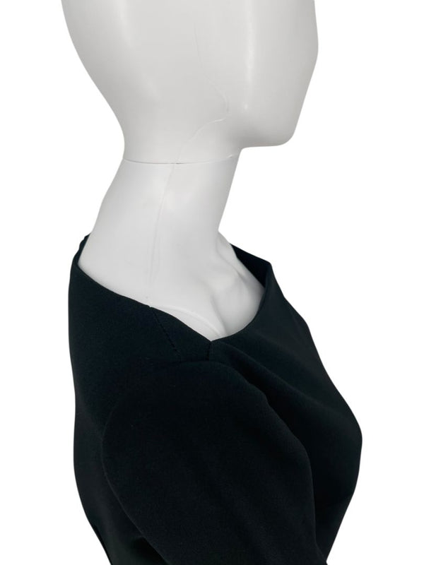 Pamella Roland Black Crepe Long Sleeve Jumpsuit – Size: Large