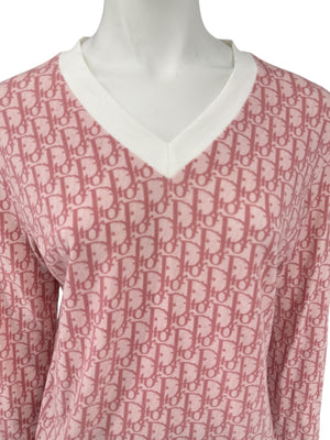 Christian Dior by John Galliano Diorissimo V-Neck Long Sleeve Shirt – Size FR 44
