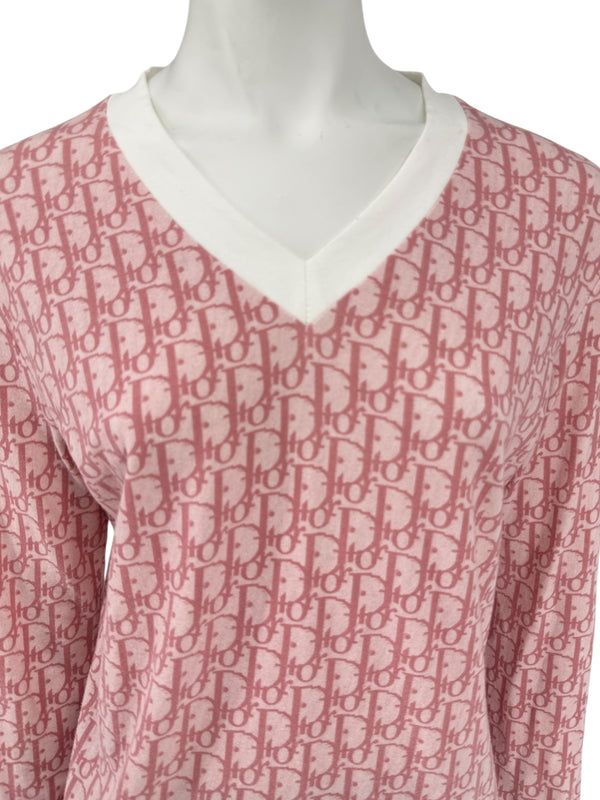 Christian Dior by John Galliano Diorissimo V-Neck Long Sleeve Shirt – Size FR 44