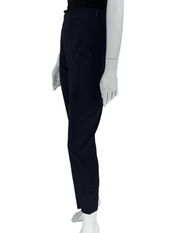 The Row Navy Wool-Silk Blend Cropped Trousers – Size 10