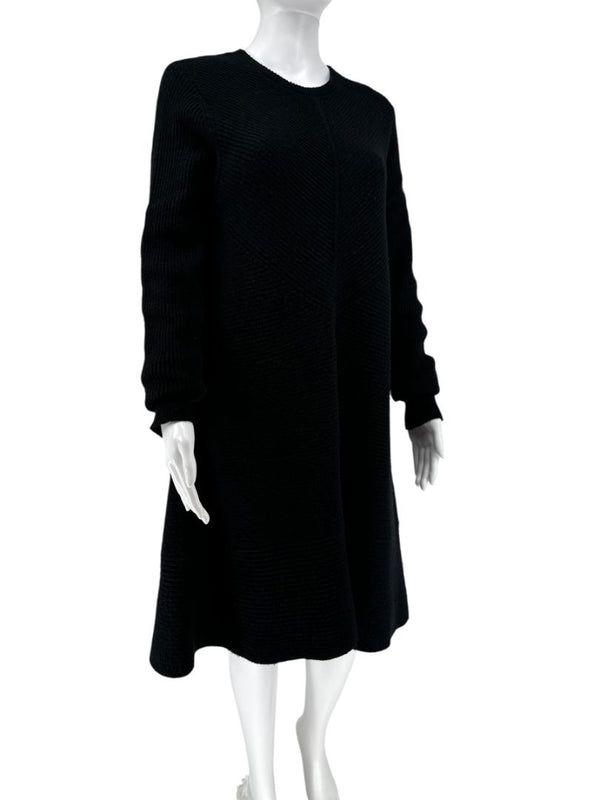 Proenza Schouler Black Wool & Cashmere Ribbed Knit Dress – Size S