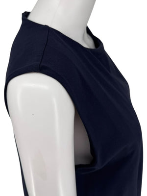 Weekend Max Mara Navy Jersey Pleated Midi Dress – Size L