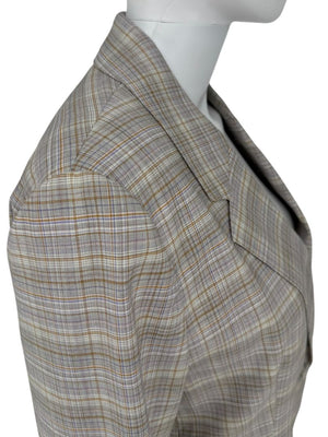 Gabriele Hearst Plaid Wool Blend Pantsuit – Size 46