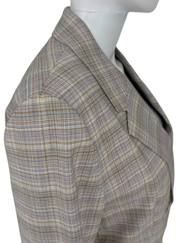 Gabriele Hearst Plaid Wool Blend Pantsuit – Size 46