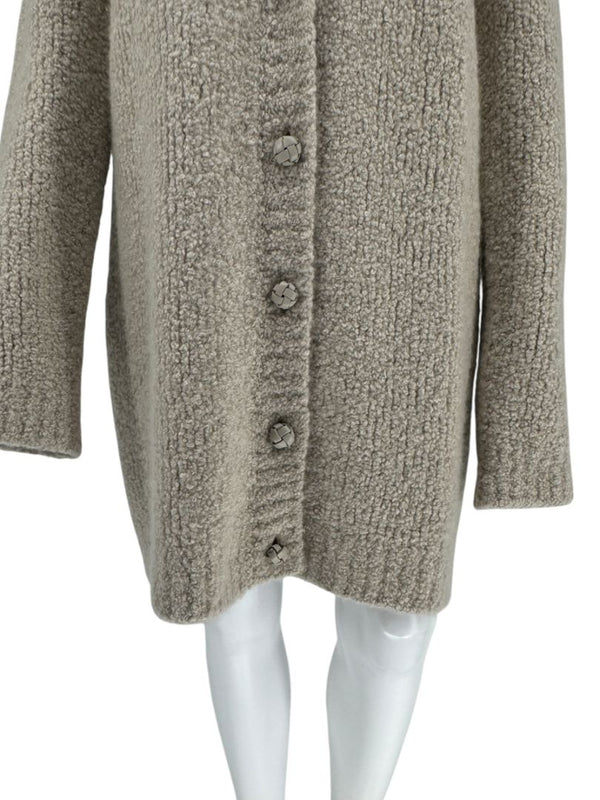 Gabriela Hearst Beige Bouclé Cashmere-Silk Cardigan – Size L
