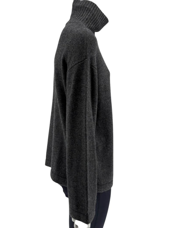 S MaxMara Charcoal Wool-Cashmere Turtleneck Sweater – Size S