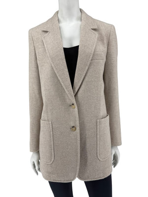 Max Mara Bronze-Gold Wool-Blend Blazer – Size IT 44