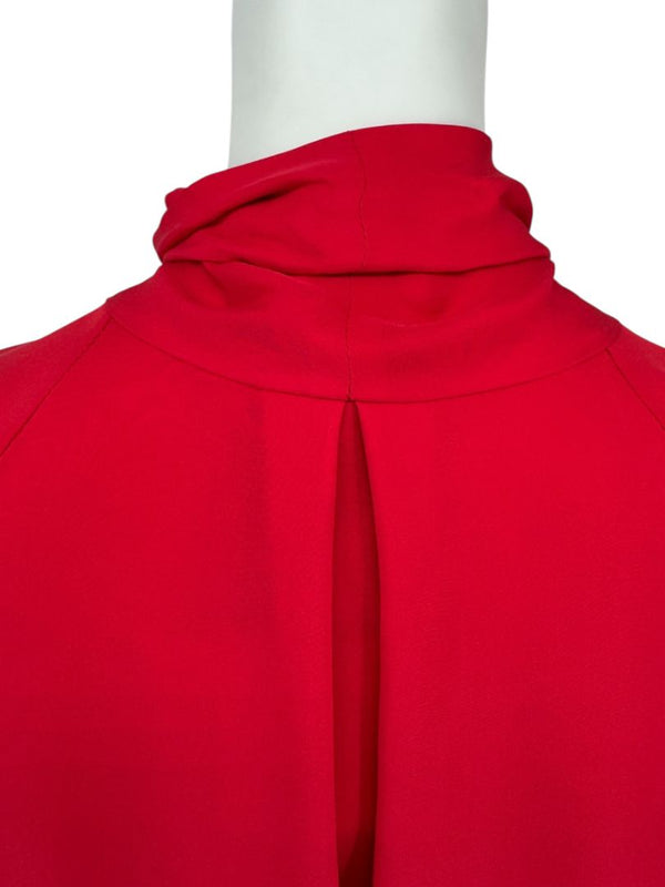J.C. Obando Red Silk Tie Cuff Blouse – Size 8