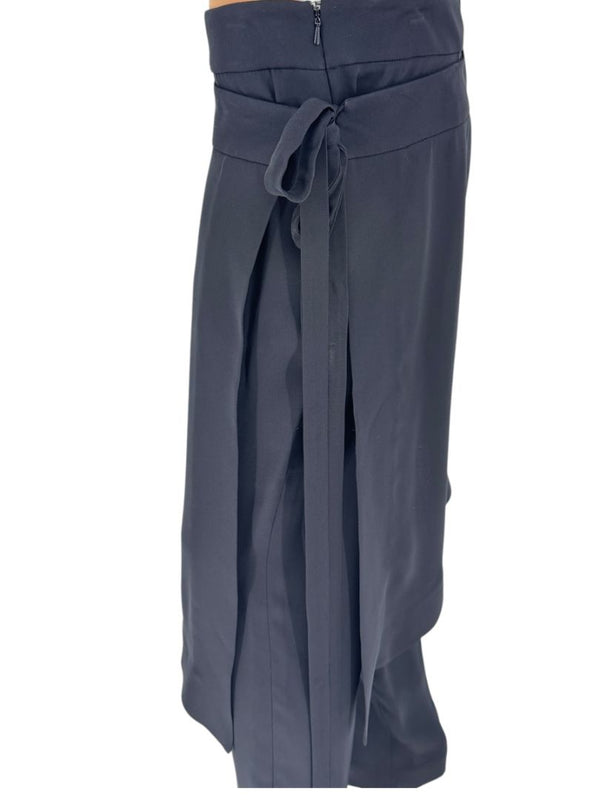 Oscar de la Renta Black Asymmetric Overlay Pants – Size 10- NWT