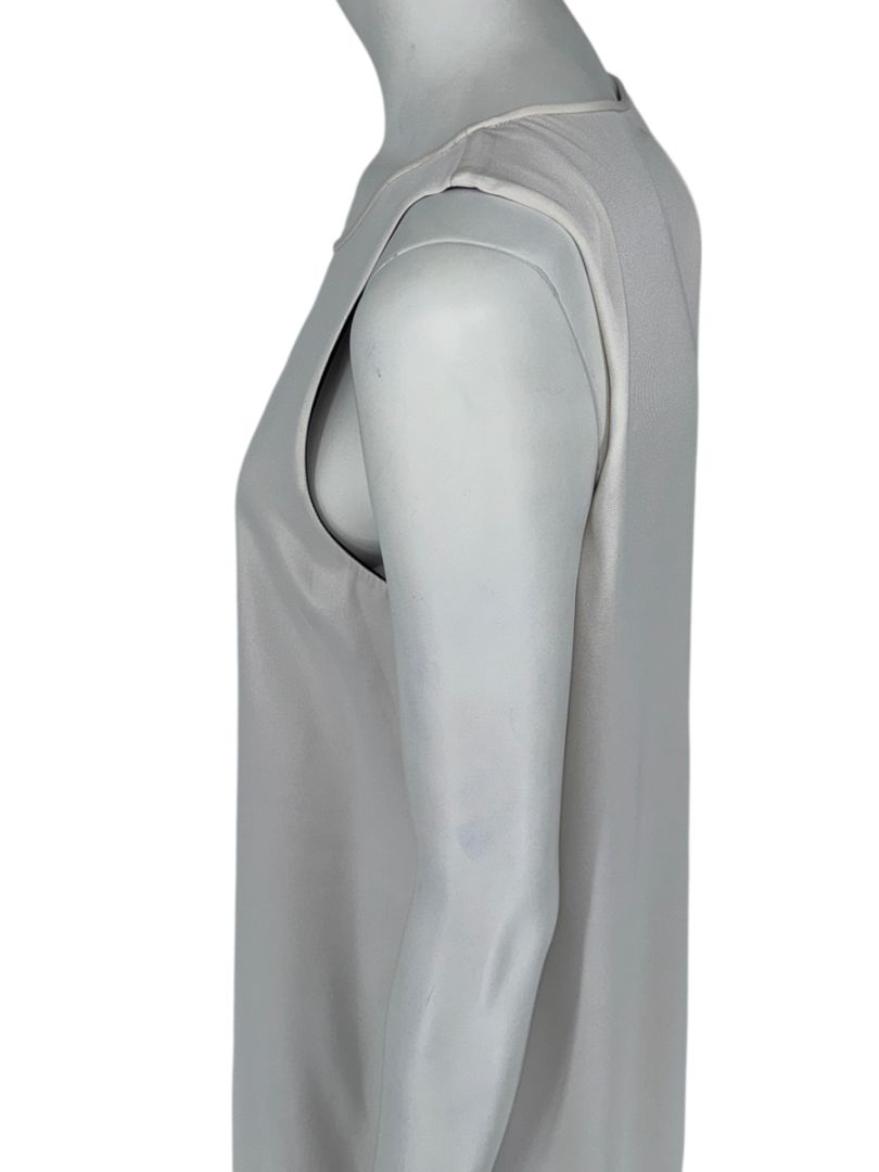 Theory Ivory Silk-Blend Sleeveless Maxi Dress – Size 10