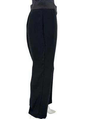 Max Mara Black Tailored Pants with Contrast Waistband – Size 14 (US)