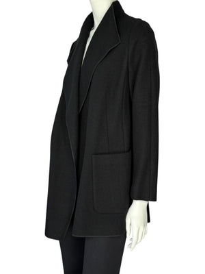 Agnona Black 100% Cashmere Open-Front Coat – Size IT 46 / US 10- NEW