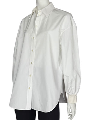 Alexander McQueen White Cotton Shirt with Balloon Sleeves – Size IT 38