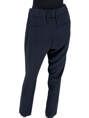 Brunello Cucinelli Navy Tapered Silk-Blend Pants – Size IT 44 (US 8)