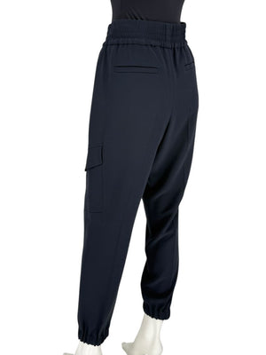 Brunello Cucinelli Navy Silk-Blend Cargo Jogger Pants – Size IT 44 (US 8)