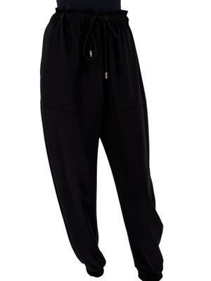 Chloé Black Relaxed Jogger Pants with Drawstring Waist - Size IT 42 / US 6