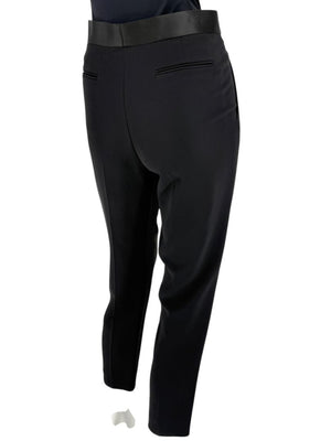 Céline Black Cropped Trousers with Satin Waistband – Size IT 42