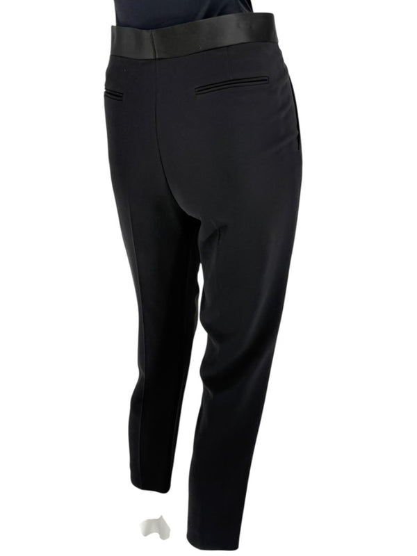 Céline Black Cropped Trousers with Satin Waistband – Size IT 42