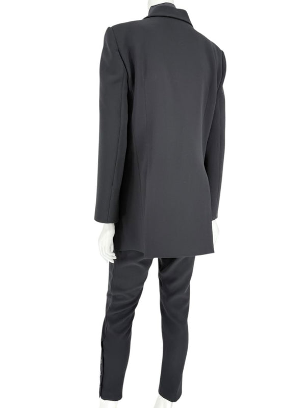 Altuzarra Black Satin-Lapel Tuxedo Blazer & Pants Set – Size IT 44 (US 10