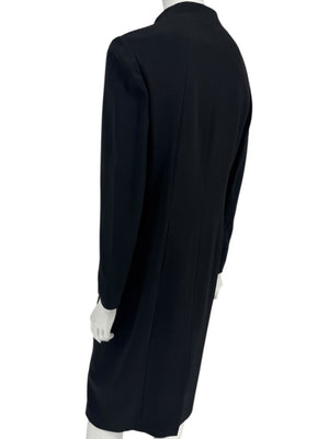 Pamella Roland Black Asymmetric Button-Front Dress - Large