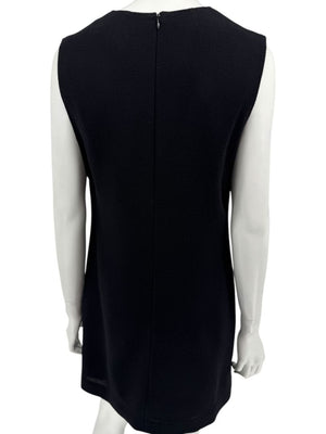 Lida Baday Black Wool Deep-V Mini Dress – Size 12