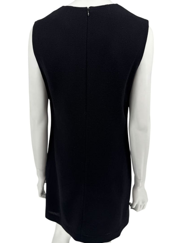 Lida Baday Black Wool Deep-V Mini Dress – Size 12