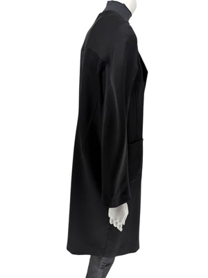 Pamella Roland Black Open-Front Longline Coat – Large