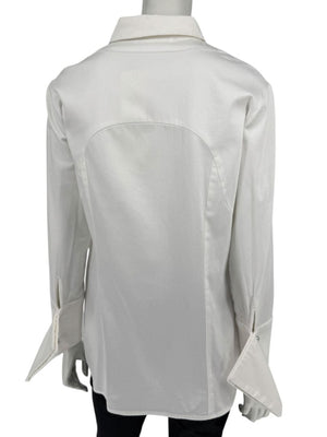 Pamella Roland White Button-Front Shirt – Large