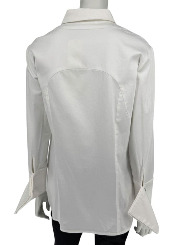 Pamella Roland White Button-Front Shirt – Large