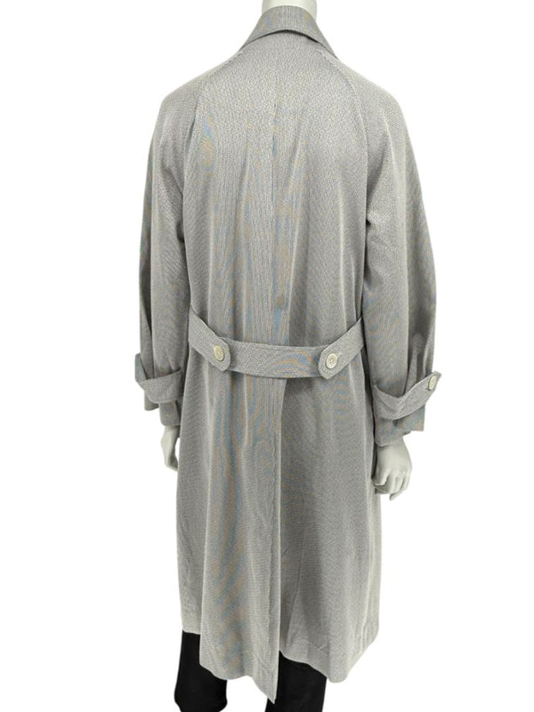 Pamella Roland Grey Cape Style Trench Jacket Double Breasted – Large