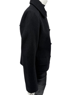 Lida Baday Black Wool Cropped Peacoat – Size 12