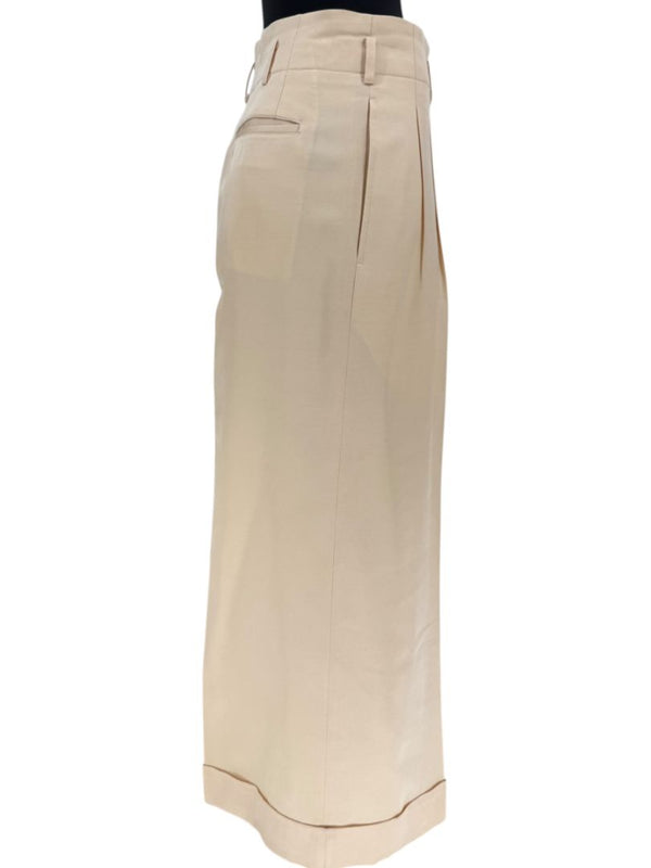 Comme des Garçons Beige Silk-Wool Wide-Leg Trousers – Size L