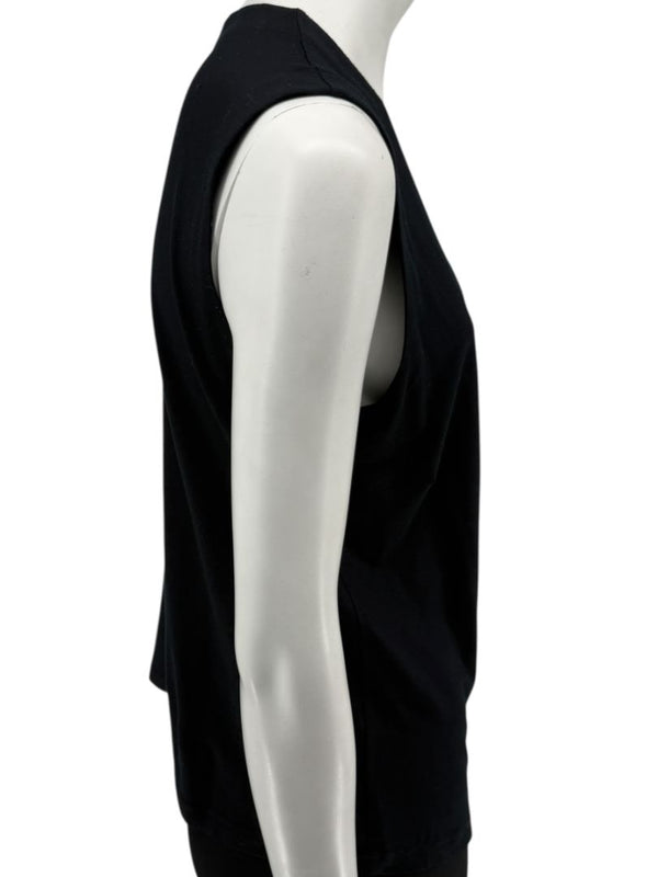 Akris Punto Black Modal-Blend Pleated Front Sleeveless Top – Size US 14