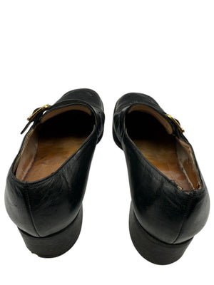 CHANEL CC Leather Buckle Shoes – Size 40 – Black