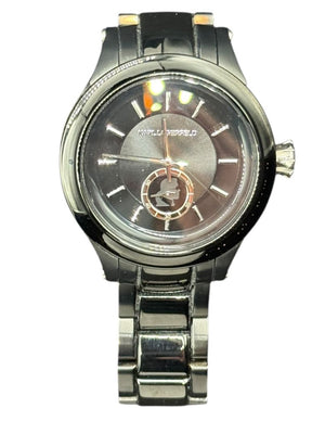 Karl Lagerfeld Black Ceramic-Style Watch with Bracelet w/ Box/Case